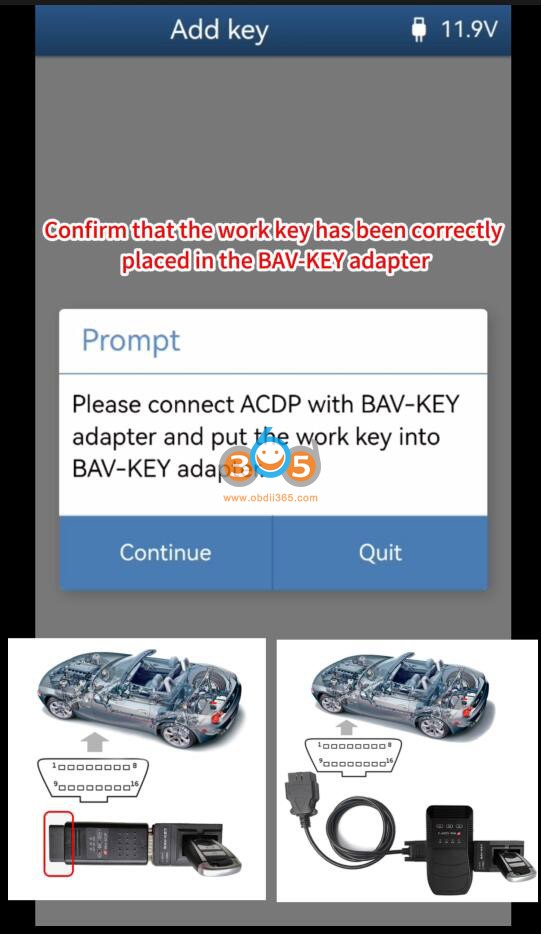 Add BMW BDC 085 Key with Yanhua Mini ACDP via OBD 15