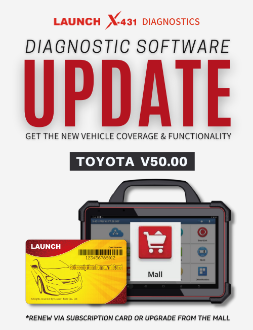 Launch X431 Toyota Software Update to V50.00