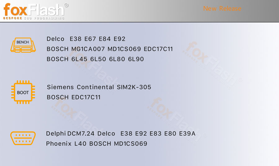 Foxflash Adds Bench, Boot and OBD ECUs on November 15th, 2023