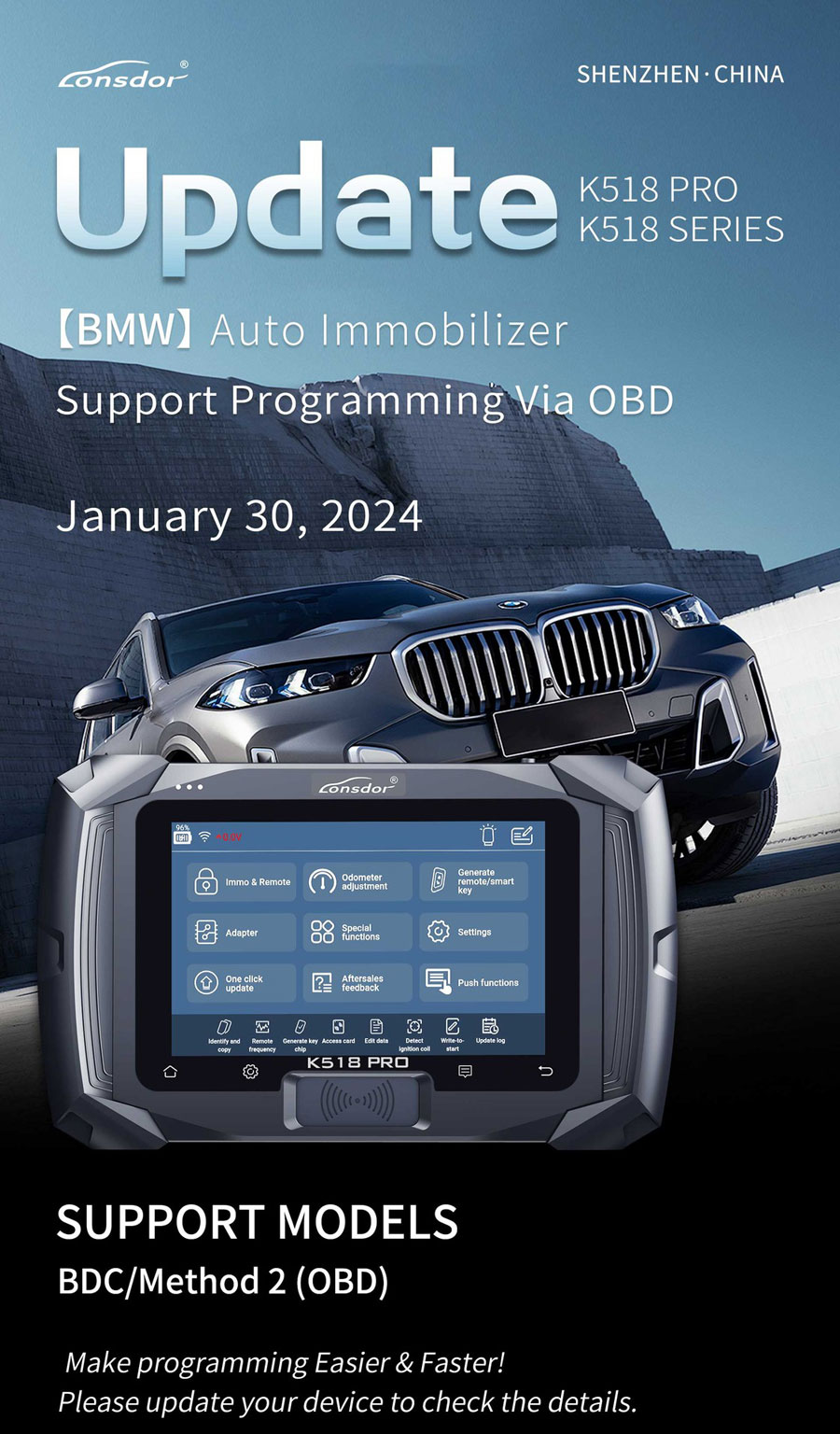 Lonsdor K518 Pro Update BMW BDC via OBD