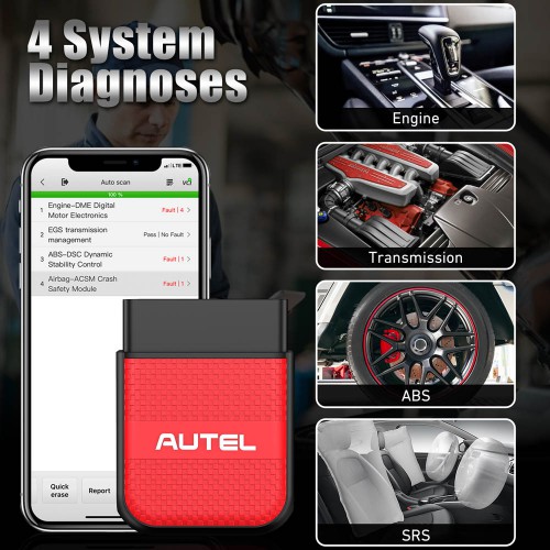 [UK Ship No Tax] AUTEL MaxiAP AP200H Bluetooth OBD2 Scanner Code Reader for All Vehicles Supports Android, iOS Free Shipping