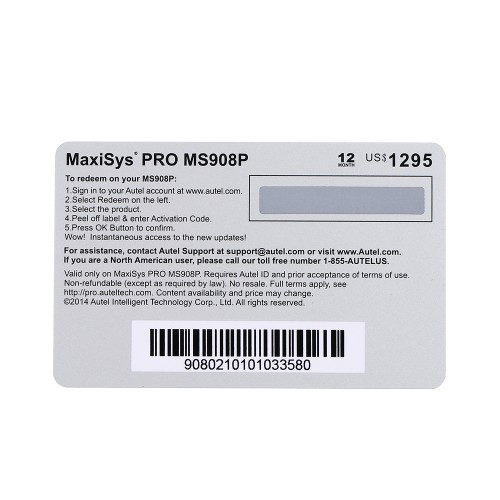 Autel MaxiCOM MK908P MaxiSYS ADAS One Year Update Service Software Subscription
