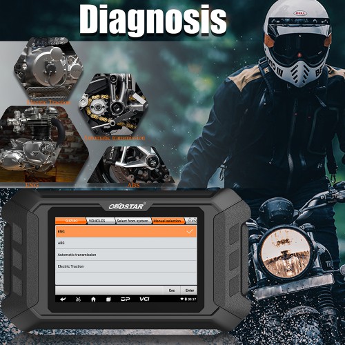 OBDSTAR MS50 Standard Version Motorcycle Scanner Motorbike Diagnostic Key Programming and ECU Remap Tool 2 Free Update Online