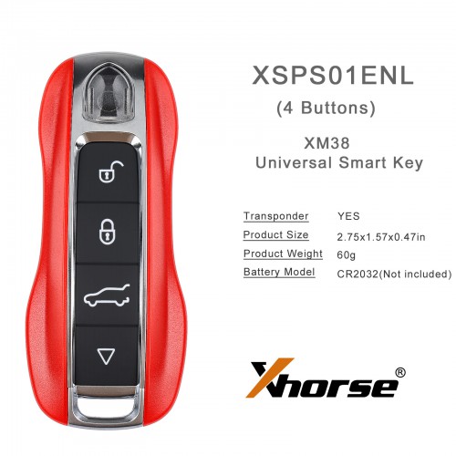 XHORSE XSPS01EN Porsche Style XM38 Universal Smart Key 4 Buttons 5Pcs/Lot