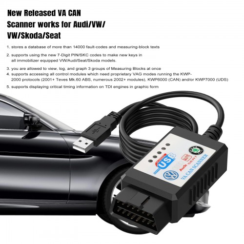 New Released VA CAN Scanner Works for Audi/VW/Skoda/Seat