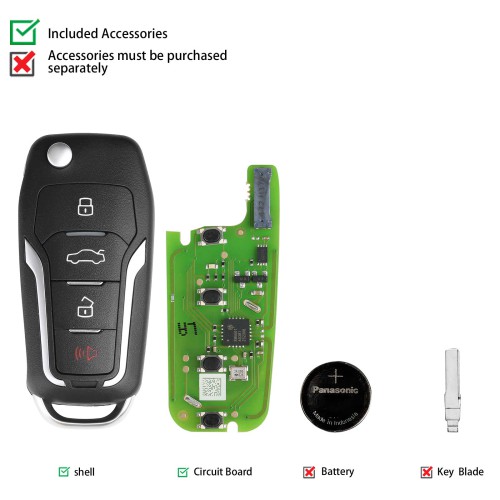 [5Pcs/Set] Launch LE4-FRD-01 Ford Super Chip (Folding 4 Buttons) LE4-FRD-01 Super Remote Key