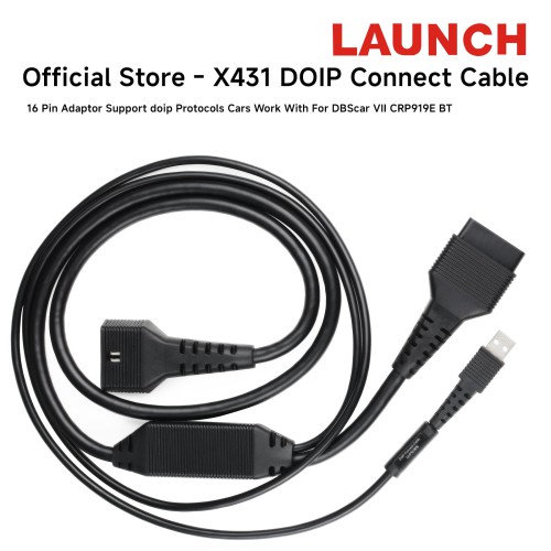 Launch X431 DoIP Cable 16Pin for DBScar 7 DBScar VII CRP919X BT/ CRP919E BT/ Pro3 APEX/ ProS V5.0 Diagnostic Scanner