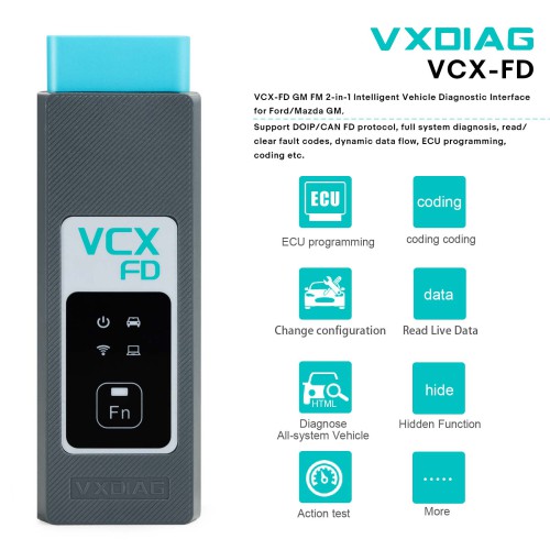 2024 VXDIAG VCX FD for GM Ford Mazda 2 in 1 OBD2 Diagnostic Tool Supports CAN FD Protocol