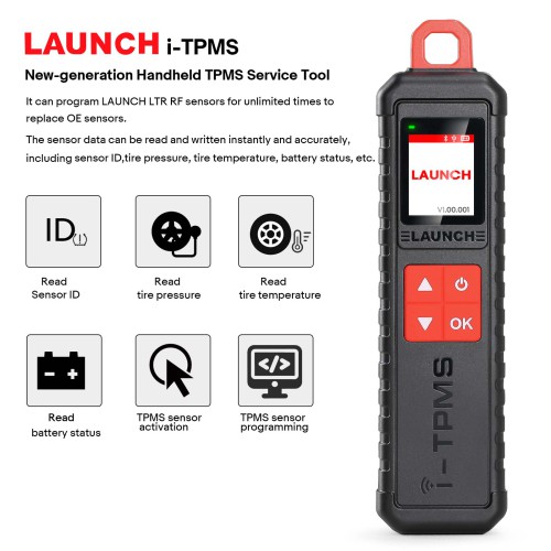 Bluetooth Launch i-TPMS Handheld TPMS Service Tool Works Standalone with i-TPMS APP or X431 Scanners Supports All 315/433MHz