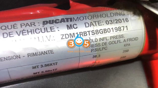 2016 DUCATI MONSTER 821 EU3 odometer correction with iScan Ducati 2