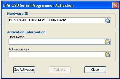user name and activation key