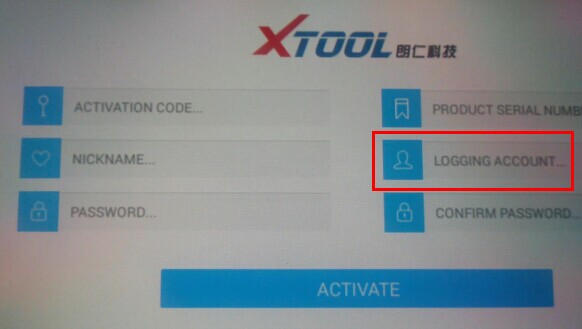 XTOOL X1100 PAD Logging Account