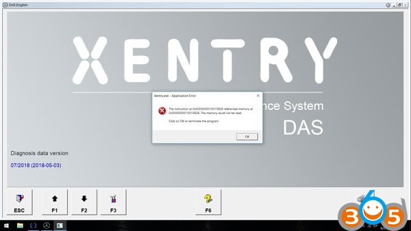 XENTRY-application-error