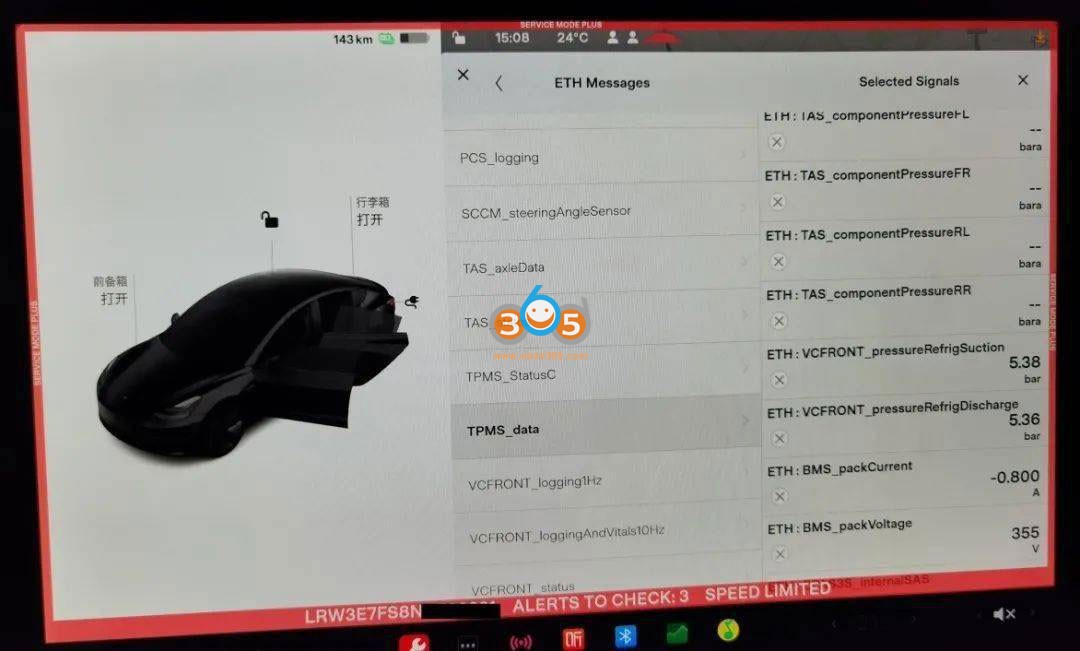 Enable Tesla Service Mode with Launch X431 and LAN Cables 17