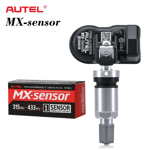 Autel Metal Valves MX-Sensor 433/315 MHZ 2 IN 1 TPMS Sensor Programmable Universal  4pcs/lot
