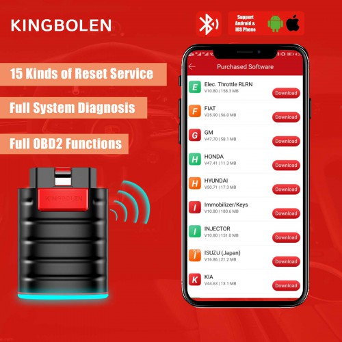 Newest KINGBOLEN EDIAG Full System OBD2 Diagnostic Tool with All Brands License Free Update for One Year