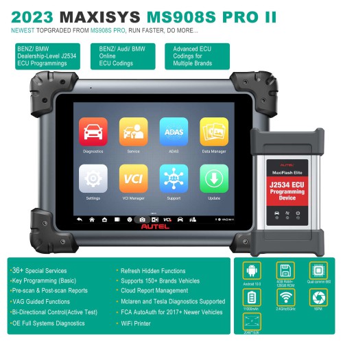 Newest Autel MaxiCOM MK908 PRO II Automotive Diagnostic Tablet Support Scan VIN and Pre&Post Scan Upgraded Version of Autel MK908PRO