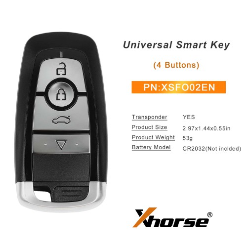 [5Pcs/Set] Xhorse XSFO02EN XM38 Series Universal Smart Key Free Shipping