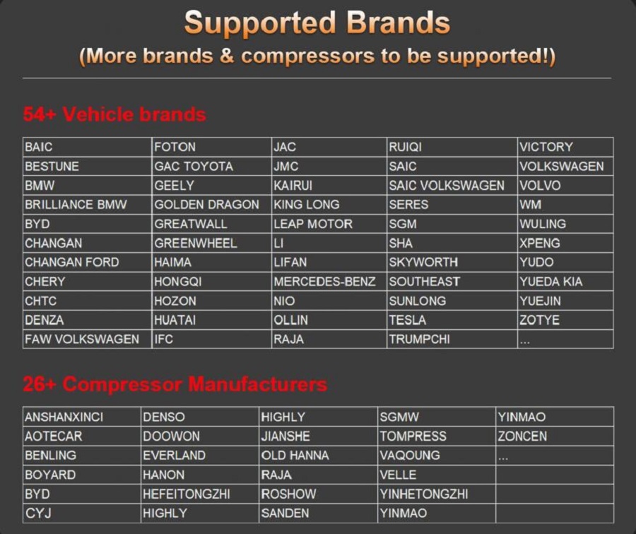 OBDSTAR MT502 supported car brands