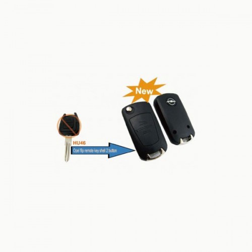 Modified Flip Remote Key Shell 2 Button (HU46) for Opel cars 5pcs/lot
