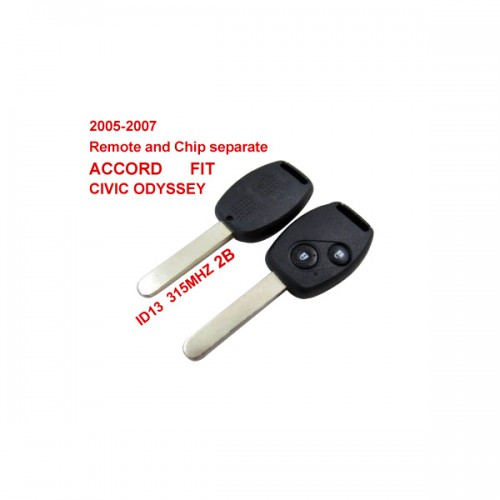 Remote Key 2 Button and Chip Separate ID:13 (315MHZ) For 2005-2007 Honda