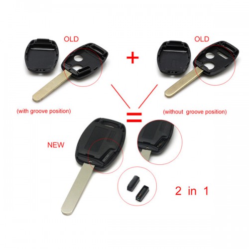 Remote key shell 2+1 button (without Logo and paper sticker) for Honda 5pcs/lot