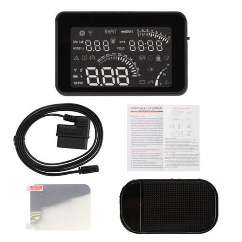 4 " Smart Voice HEAD UP DISPLAY  with OBD2 Interface KM/h & MPH Speeding Warning  W03 (with OBD line)