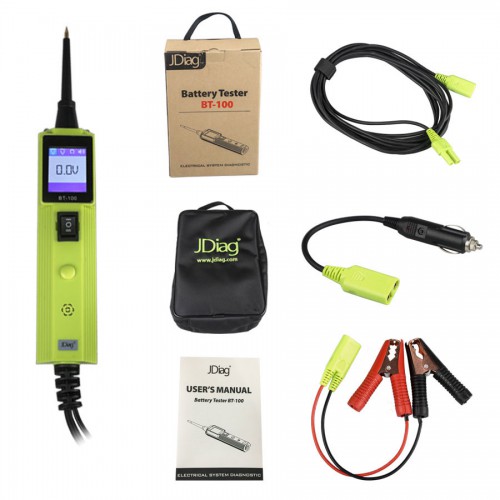 Original Jdiag BT-100 BT100 Battery Electrical System Circuit Tester for 12V and 24V Vehicles Free Shipping
