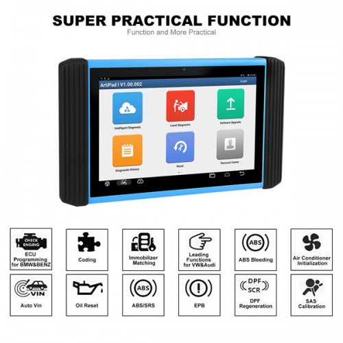 WiFi TOPDON ArtiPad I Tablet OBDII Diagnostic Scan Tool  Support ECU Coding and Reprogramming Better than Autel MaxiSys Elite