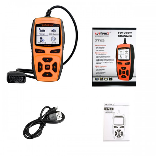 Autophix 7710 EPB DPF ABS SRS Oil FD+OBDII Diagnostic Scan Tool for Ford Supports English French German​​​​​​​ Spanish
