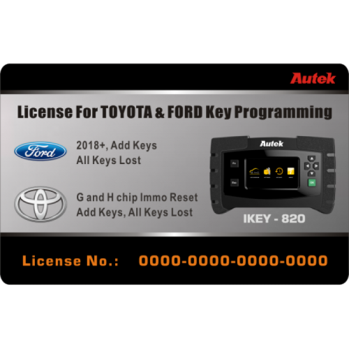Autek iKey820 Software License for Ford 2018+ and Toyota G H Chip