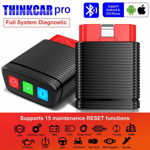 [US EU Ship No Tax] 2022 THINKCAR PRO Bluetooth OBD2 Full System Diagnostic Scanner with Full Brands Software and 5 Free Reset Software PK Autel AP200