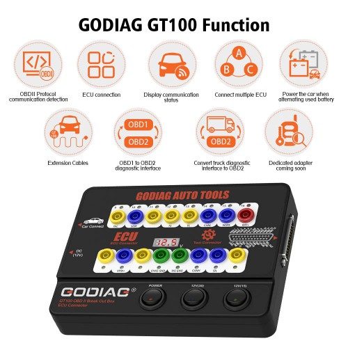 GODIAG GT100 OBDII 16PIN Protocol Detector Breakout  ECU Connector OBDII BreakOut Box