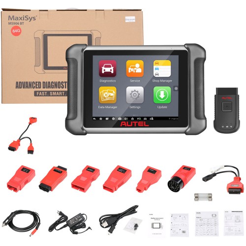 (EU US Ship No Tax) AUTEL MaxiSys MS906BT Advanced Wireless Android Diagnostic TPMS ECU Injector Coding Tool Full System Scan Tool