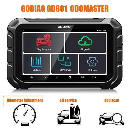 [US UK Ship] GODIAG GD801 ODOMASTER OBDII Mileage Correction Tool Better Than OBDStar X300M with Free FCA 12+ 8 Cable