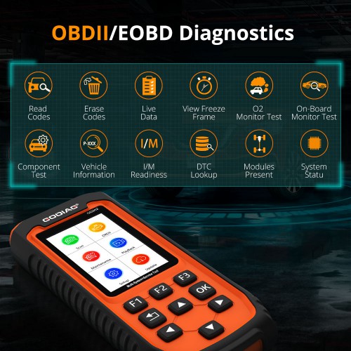 [EU UK US Ship No Tax] GODIAG GD202 Engine ABS SRS Transmission 4 System Scan Tool with 11 Special Functions
