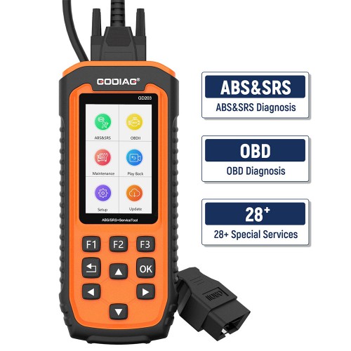 [US UK EU Ship] GODIAG GD203 OBDII ABS SRS Code Reader Scanner with Special Function Free Update  Lifetime