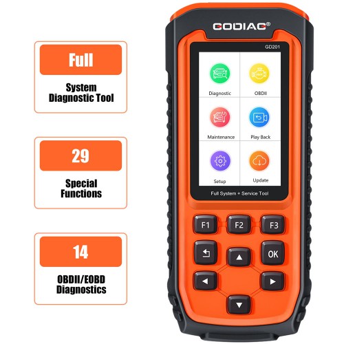 [Free Update Lifetime] GODIAG GD201 Full System Scanner with DPF ABS Airbag Oil Service 29 Special Functions