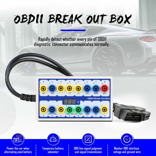 (US Ship No Tax) OBDII Protocol Detector & Break Out Box Free Shipping