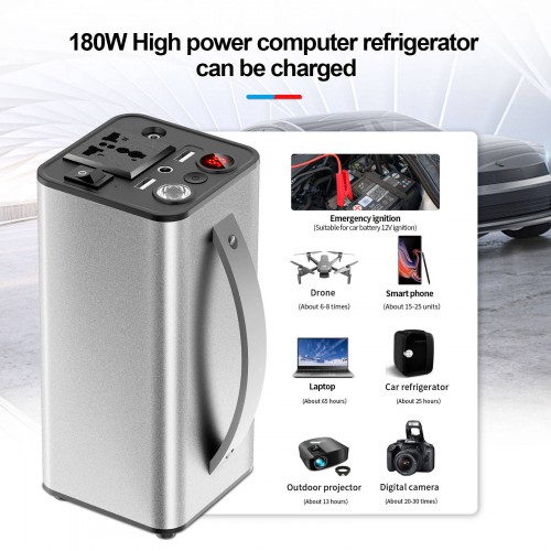2022 Newest 180W AC 110V Car Ignition Inverter Outdoor Power Supply USB Portable Power Station Emergency Start 3 in 1