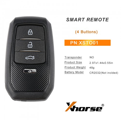 Newest Xhorse XSTO01EN Toyota XM38 Smart Key 4D 8A 4A All in One with Key Shell