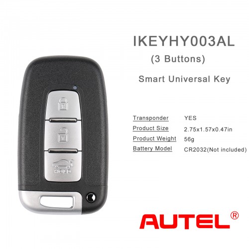 AUTEL IKEYHY003AL Hyundai 3 Buttons Universal Smart Key 10Pcs/Set