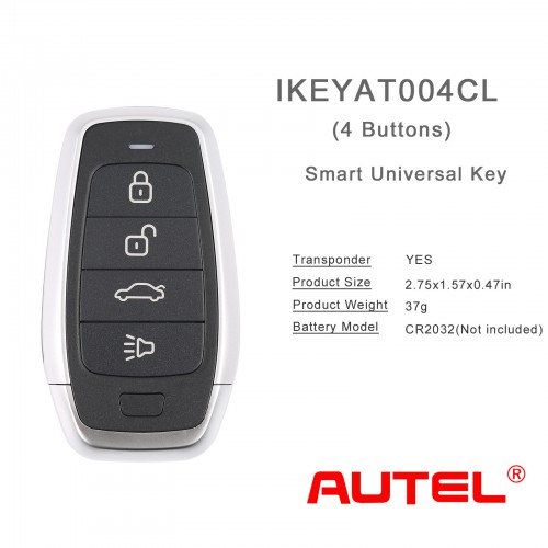 AUTEL IKEYAT004CL 4 Buttons Universal Smart Key 10Pcs/Set