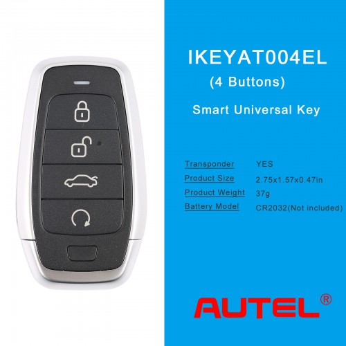 [Pre-Order] AUTEL IKEYAT004EL 4 Buttons Independent Universal Smart Key 10Pcs/Set