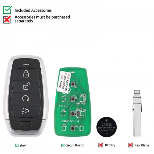AUTEL IKEYAT004BL 4 Buttons Universal Smart Key with Remote Start Button 10Pcs/lot