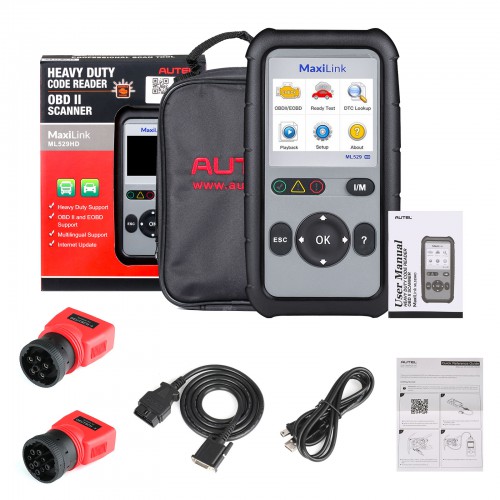 2022 Newest Autel MaxiLink ML529HD Heavy Duty Truck Diagnostic Scan Tool Code Reader with Mode 6, One-Key Ready Test