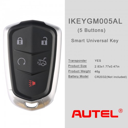 AUTEL IKEYGM005AL GM Cadillac 5 Buttons Universal Smart Key 10Pcs/set