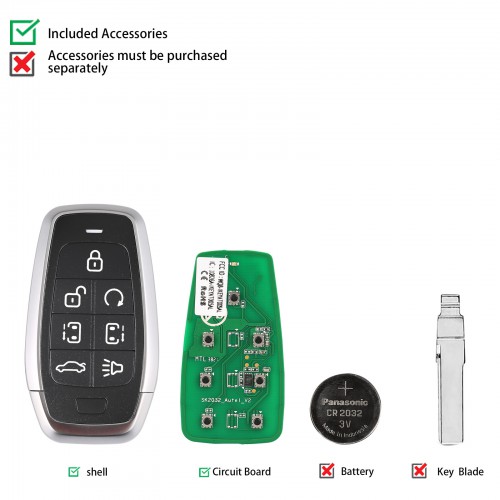 AUTEL IKEYAT007AL 7 Buttons Independent Universal Smart Key 10Pcs/Set
