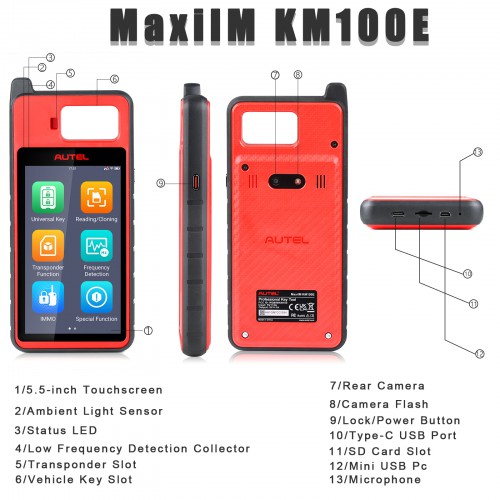 Newest Autel MaxiIM KM100 KM100E Auto Key IMMO Universal Key Generator Kit with PLC 200 Lifetime Free Update Online