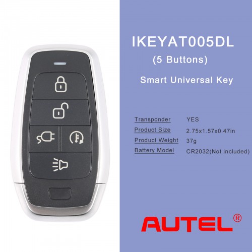 AUTEL IKEYAT005DL 5 Buttons Universal Smart Key EV Charge / Remote Start 5Pcs/set